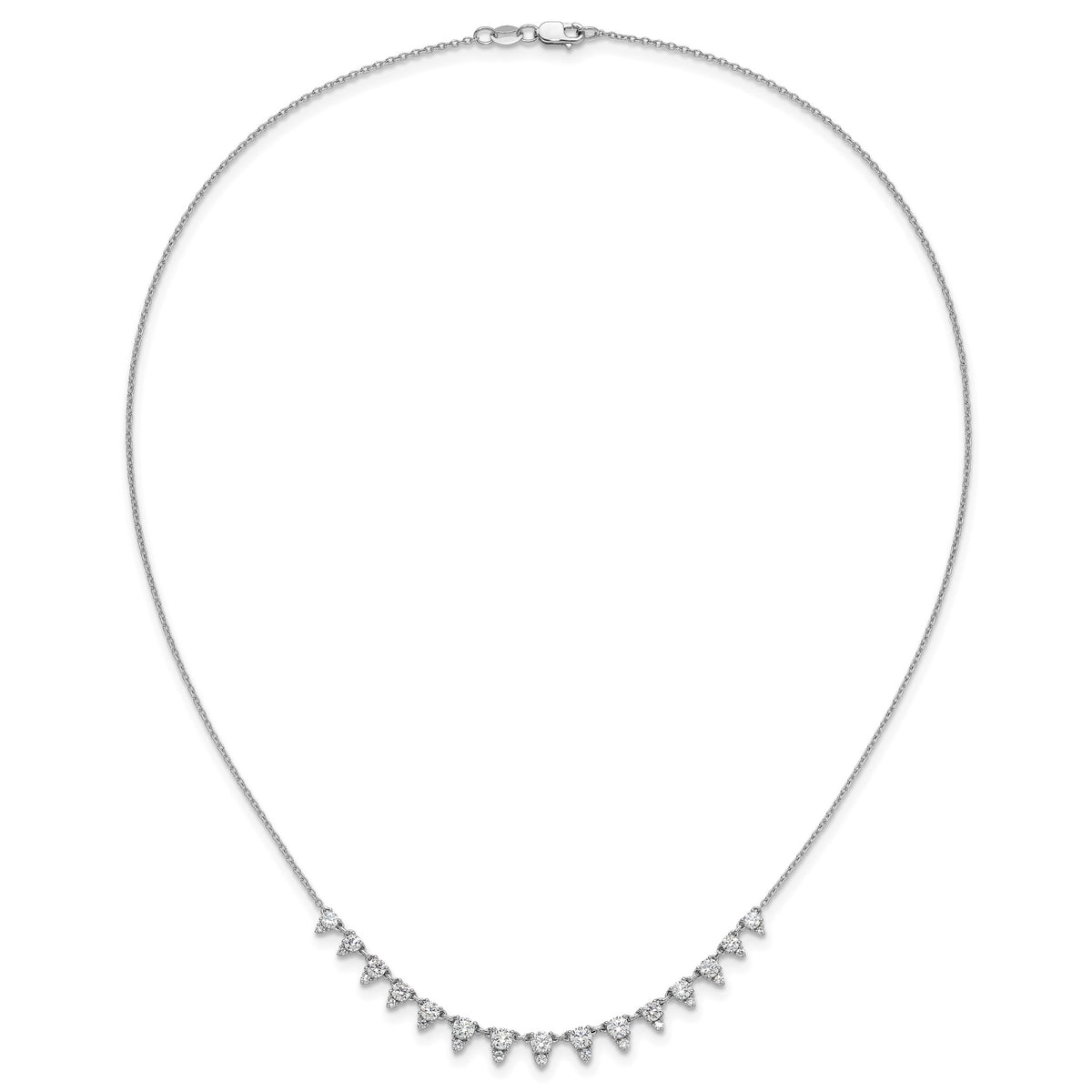 Lab-Grown Diamond Necklace in 14K White Gold (2 ct. tw.), 18 Inch - Sophia Jewelers
