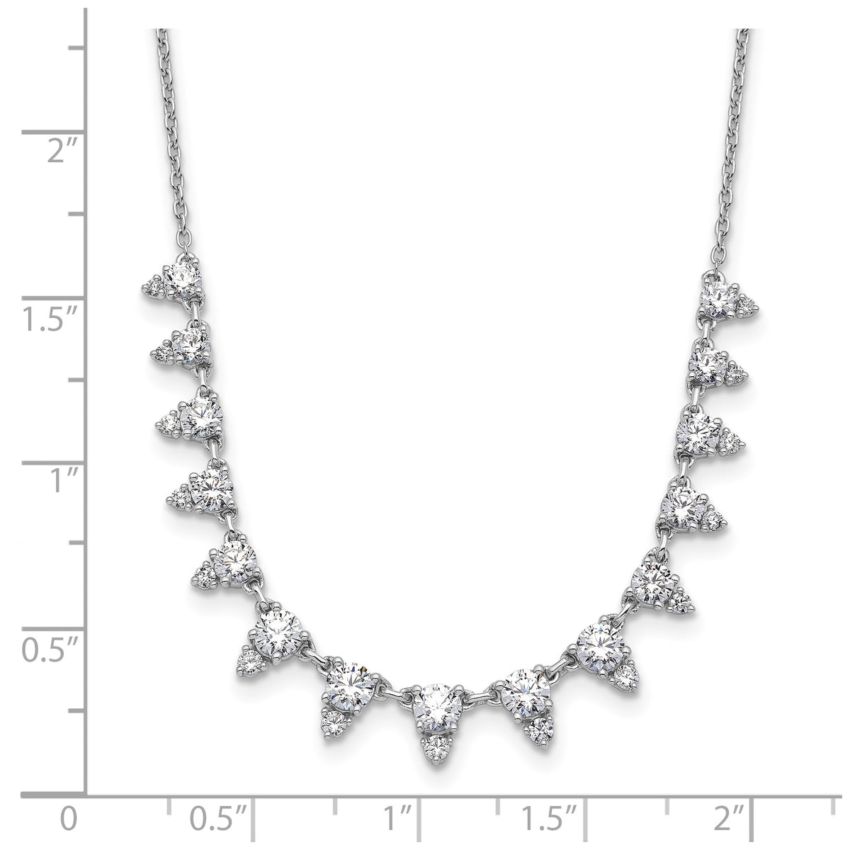Lab-Grown Diamond Necklace in 14K White Gold (2 ct. tw.), 18 Inch - Sophia Jewelers