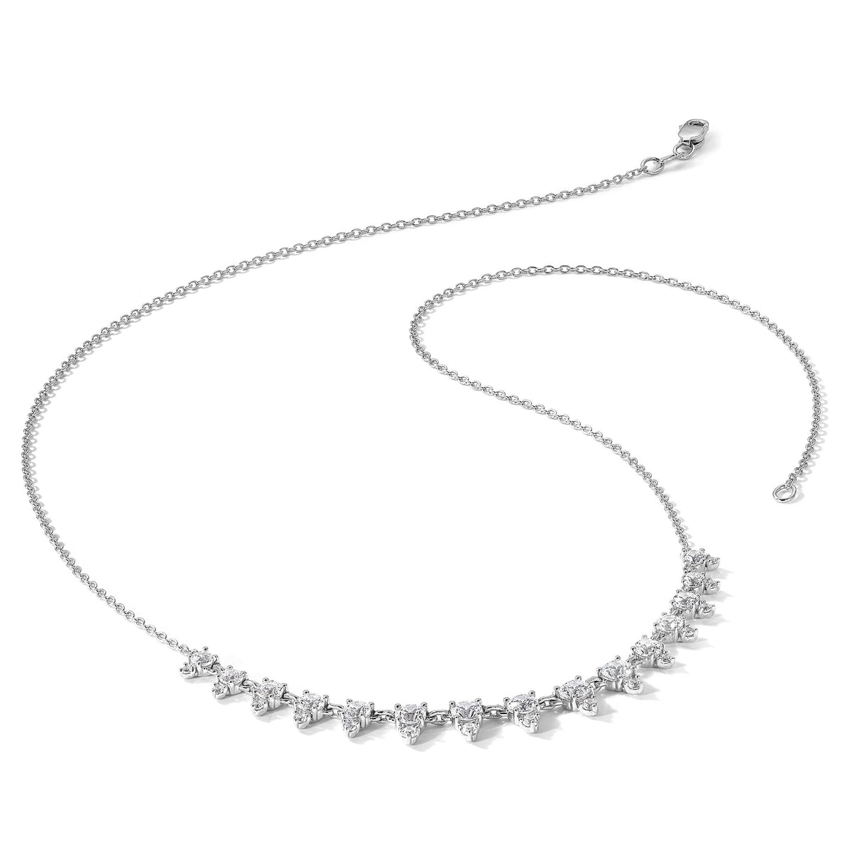 Lab-Grown Diamond Necklace in 14K White Gold (2 ct. tw.), 18 Inch - Sophia Jewelers