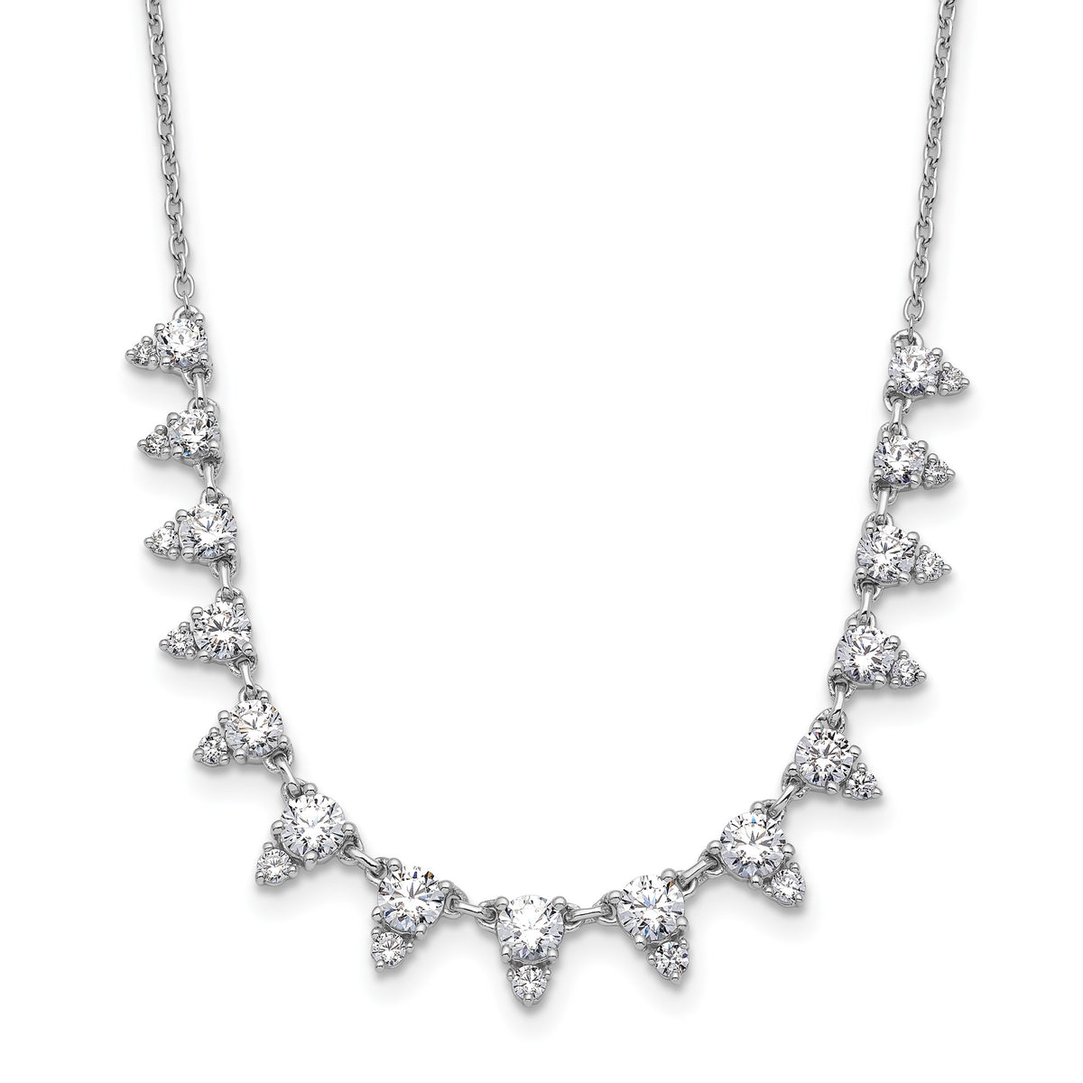 Lab-Grown Diamond Necklace in 14K White Gold (2 ct. tw.), 18 Inch - Sophia Jewelers