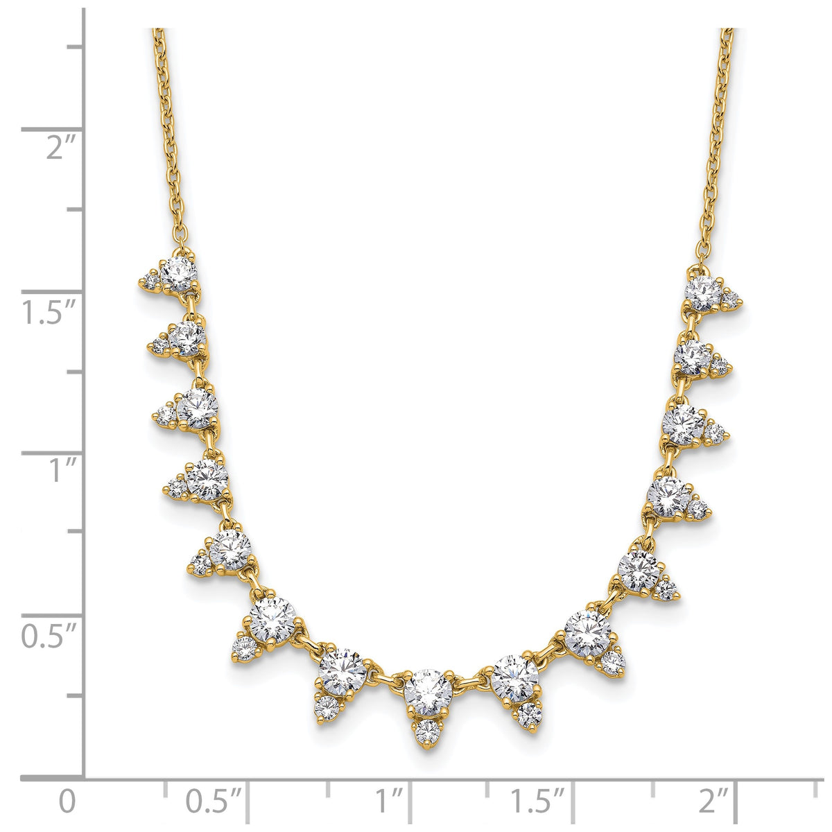 Lab-Grown Diamond Necklace in 14K Yellow Gold (2 ct. tw.), 18 Inch - Sophia Jewelers