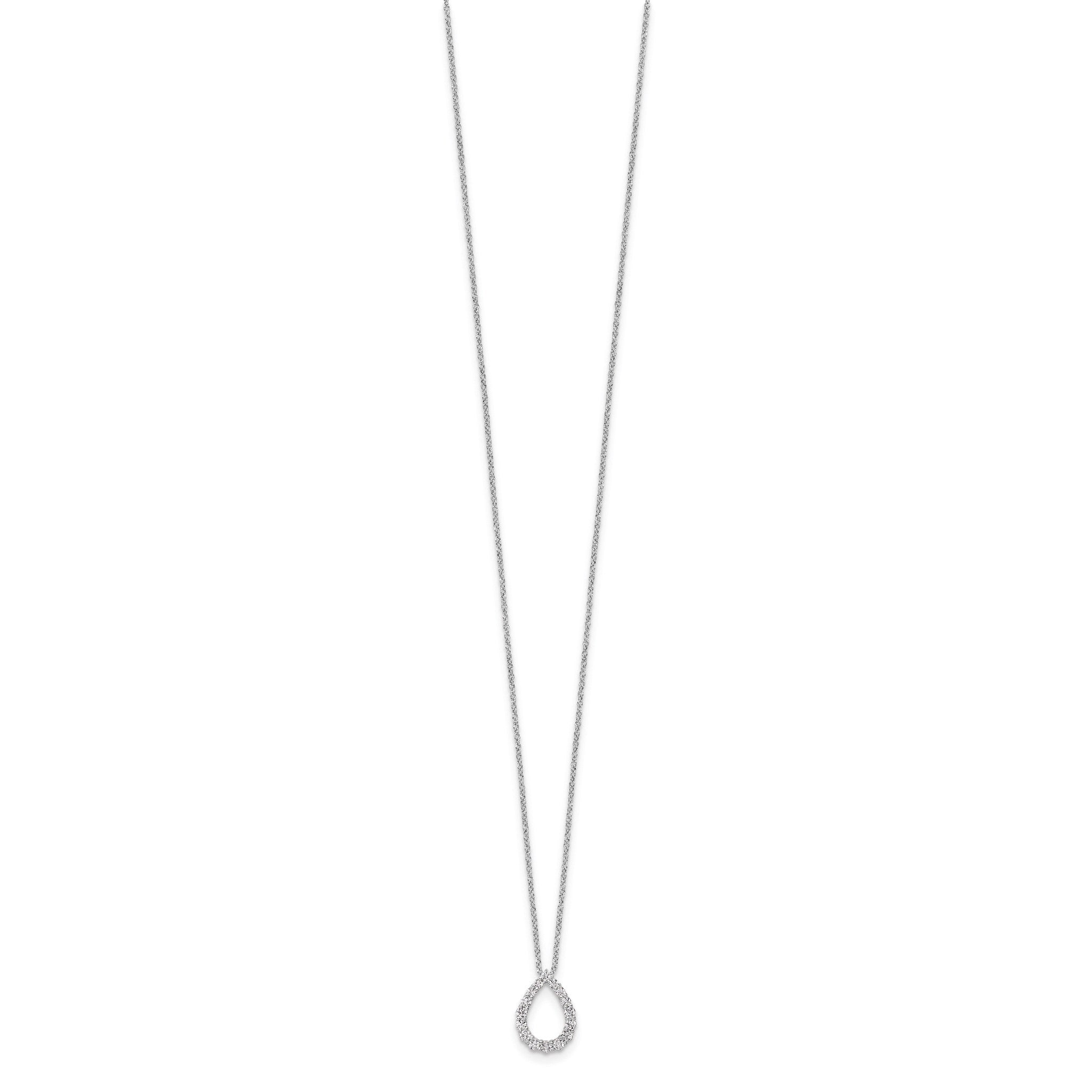 Lab-Grown Diamond Teardrop Necklace in 14K White Gold (1/3 ct. tw.), 18 Inch Secondary image