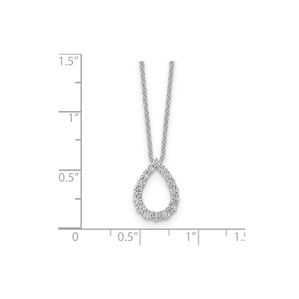 Lab-Grown Diamond Teardrop Necklace in 14K White Gold (1/3 ct. tw.), 18 Inch - Sophia Jewelers