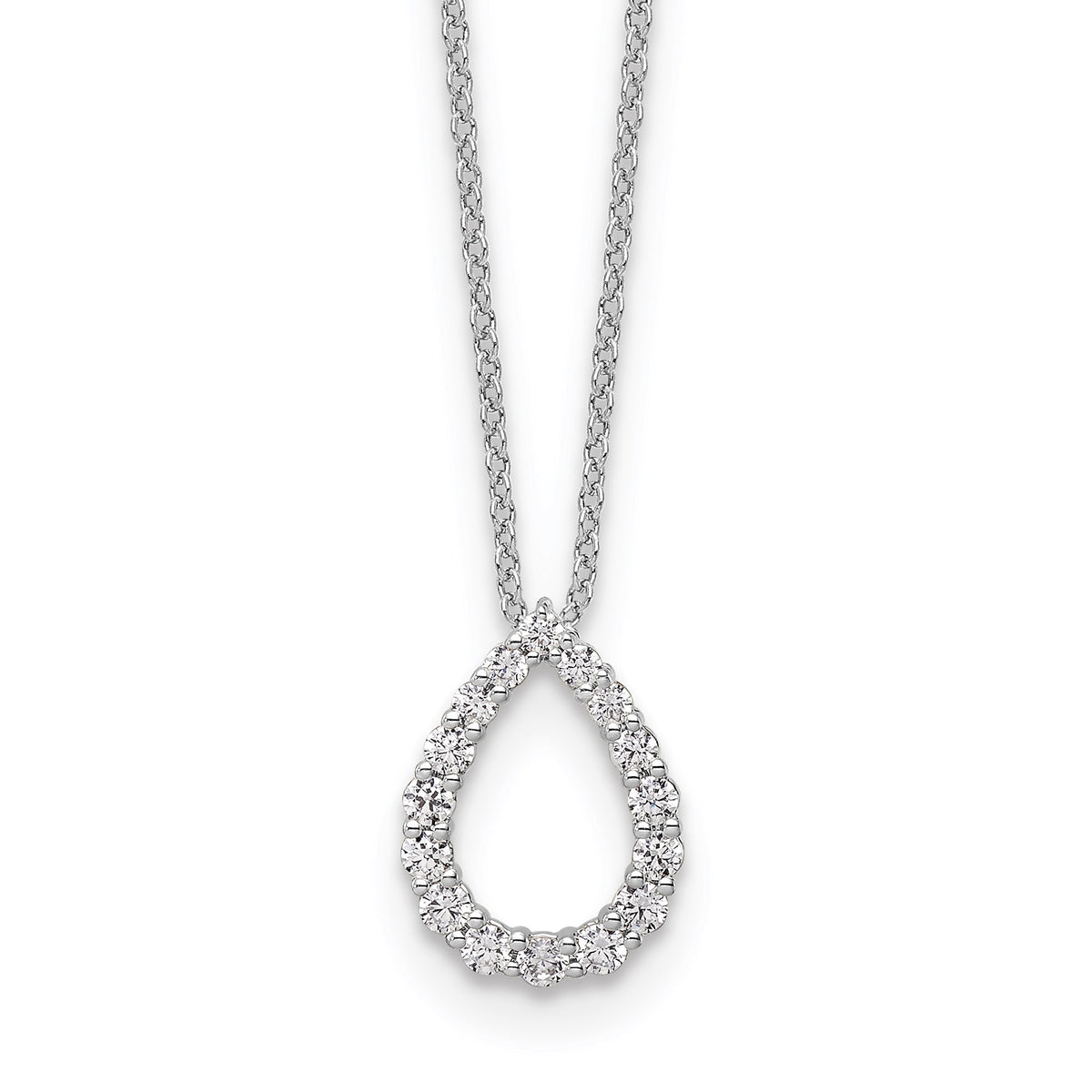Lab-Grown Diamond Teardrop Necklace in 14K White Gold (1/3 ct. tw.), 18 Inch - Sophia Jewelers Main image
