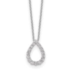 Lab-Grown Diamond Teardrop Necklace in 14K White Gold (1/3 ct. tw.), 18 Inch - Sophia Jewelers