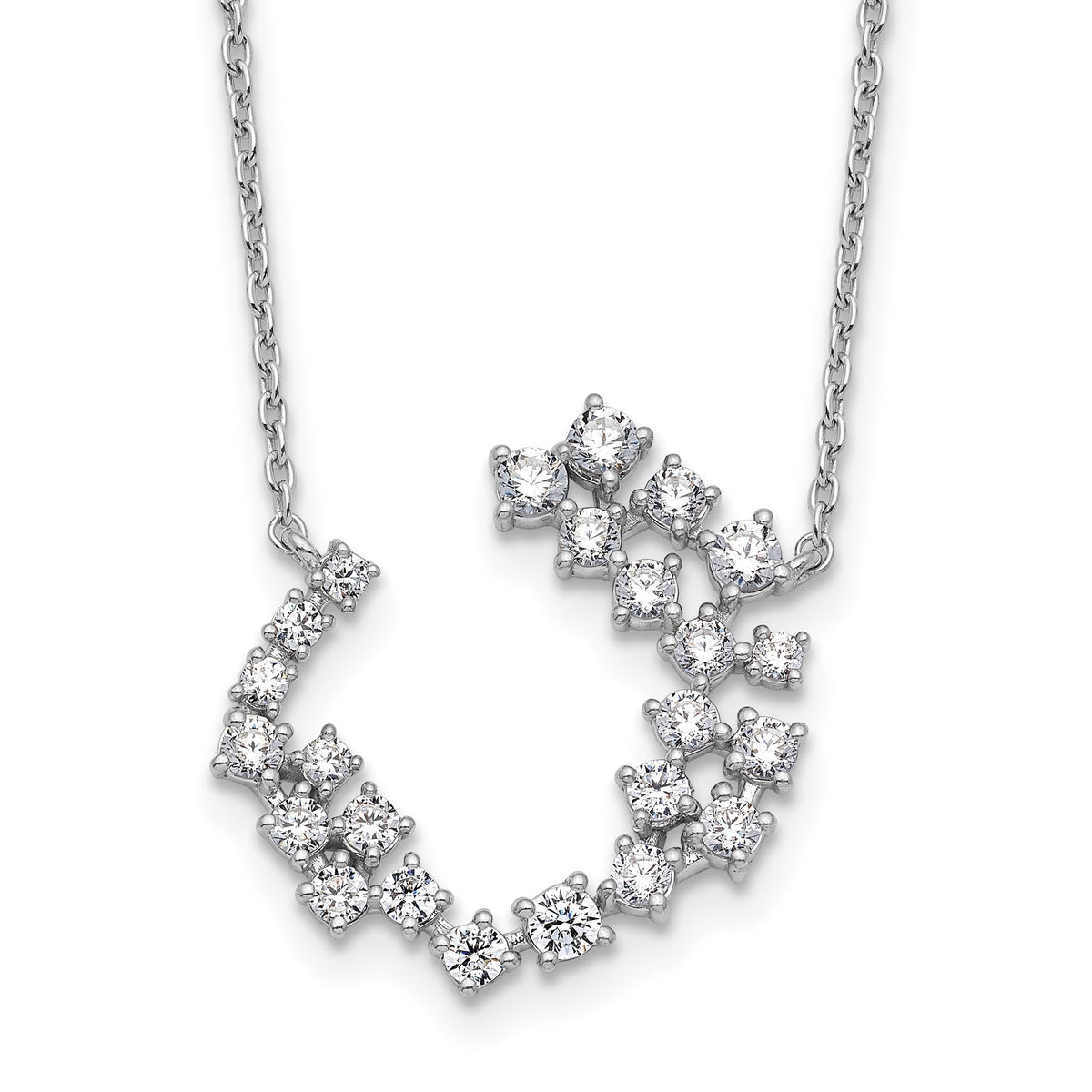 Lab-Grown Diamond Necklace in 14K White Gold, 2.5mm (1 ct. tw.), 18 Inch - Sophia Jewelers