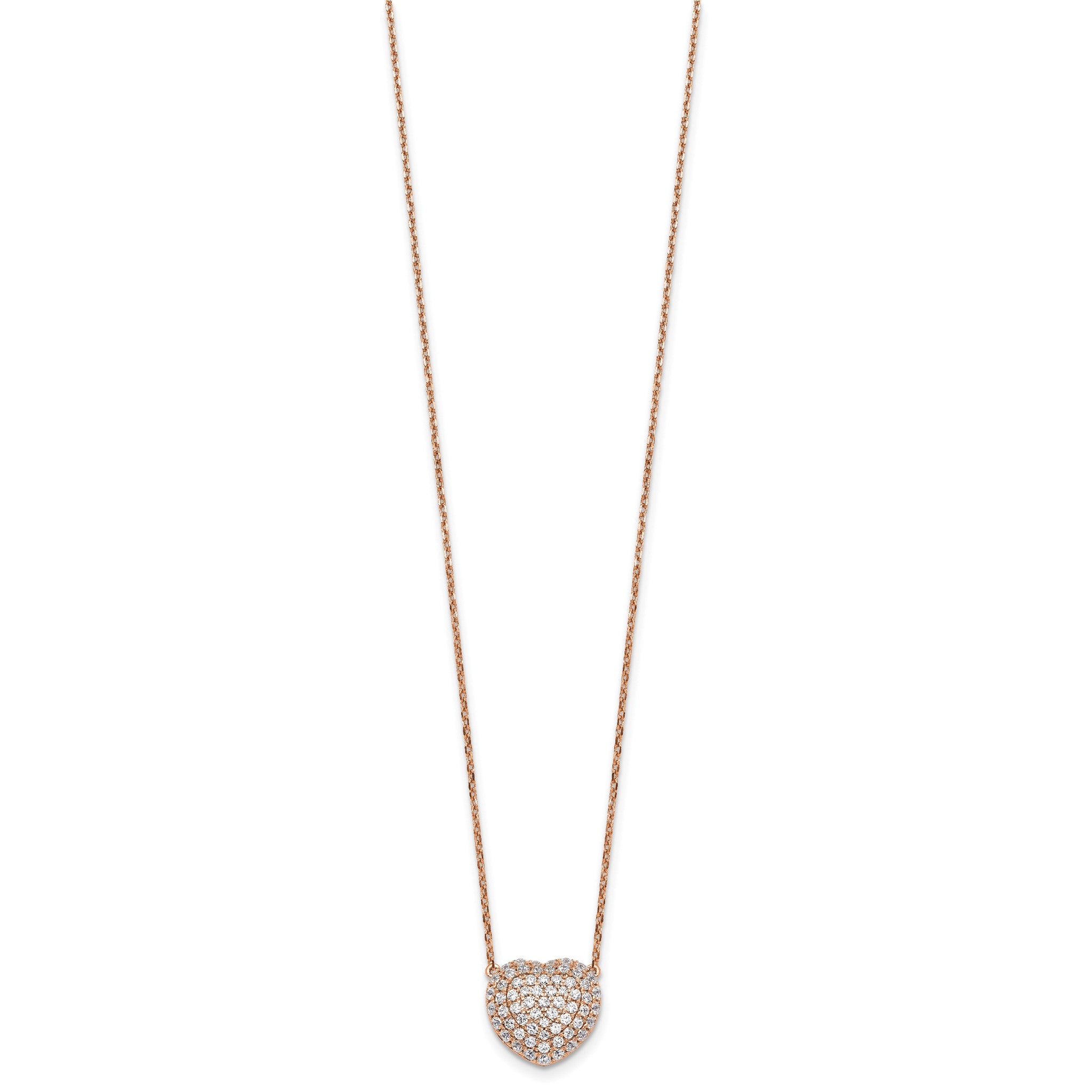 Lab-Grown Diamond Heart Necklace in 14K Rose Gold (3/4 ct. tw.), 18 Inch Secondary image