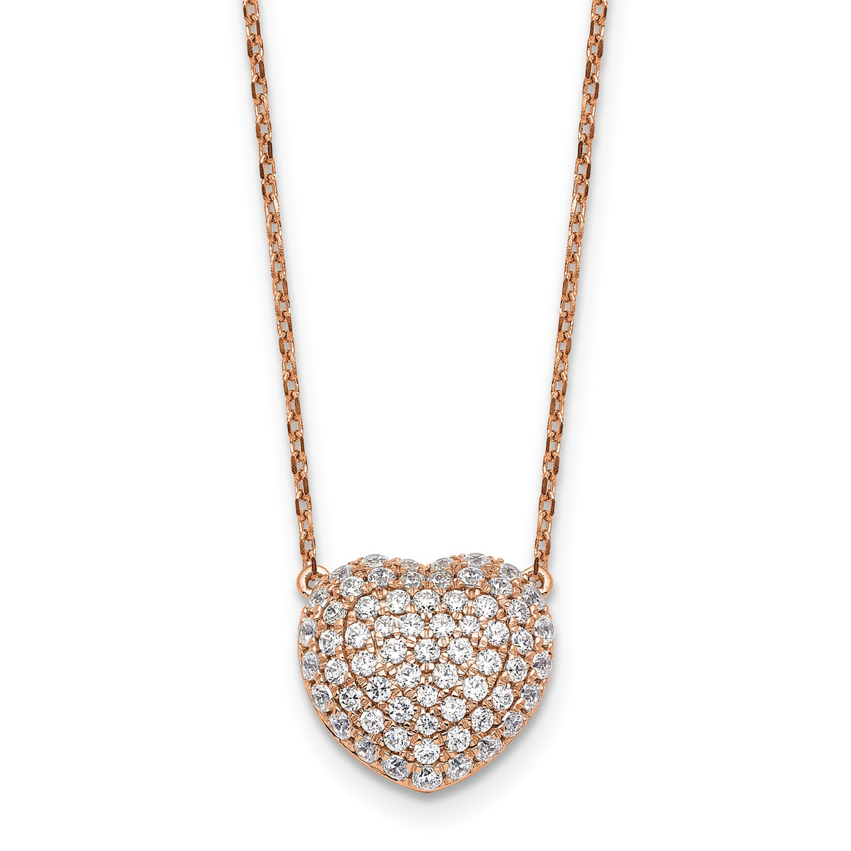 Lab-Grown Diamond Heart Necklace in 14K Rose Gold (3/4 ct. tw.), 18 Inch - Sophia Jewelers Main image