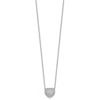 Lab-Grown Diamond Heart Necklace in 14K White Gold, 1.5mm (3/4 ct. tw.), 18 Inch - Sophia Jewelers