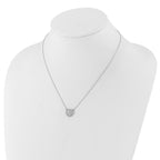 Lab-Grown Diamond Heart Necklace in 14K White Gold, 1.5mm (3/4 ct. tw.), 18 Inch - Sophia Jewelers