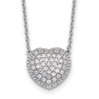 Lab-Grown Diamond Heart Necklace in 14K White Gold, 1.5mm (3/4 ct. tw.), 18 Inch - Sophia Jewelers