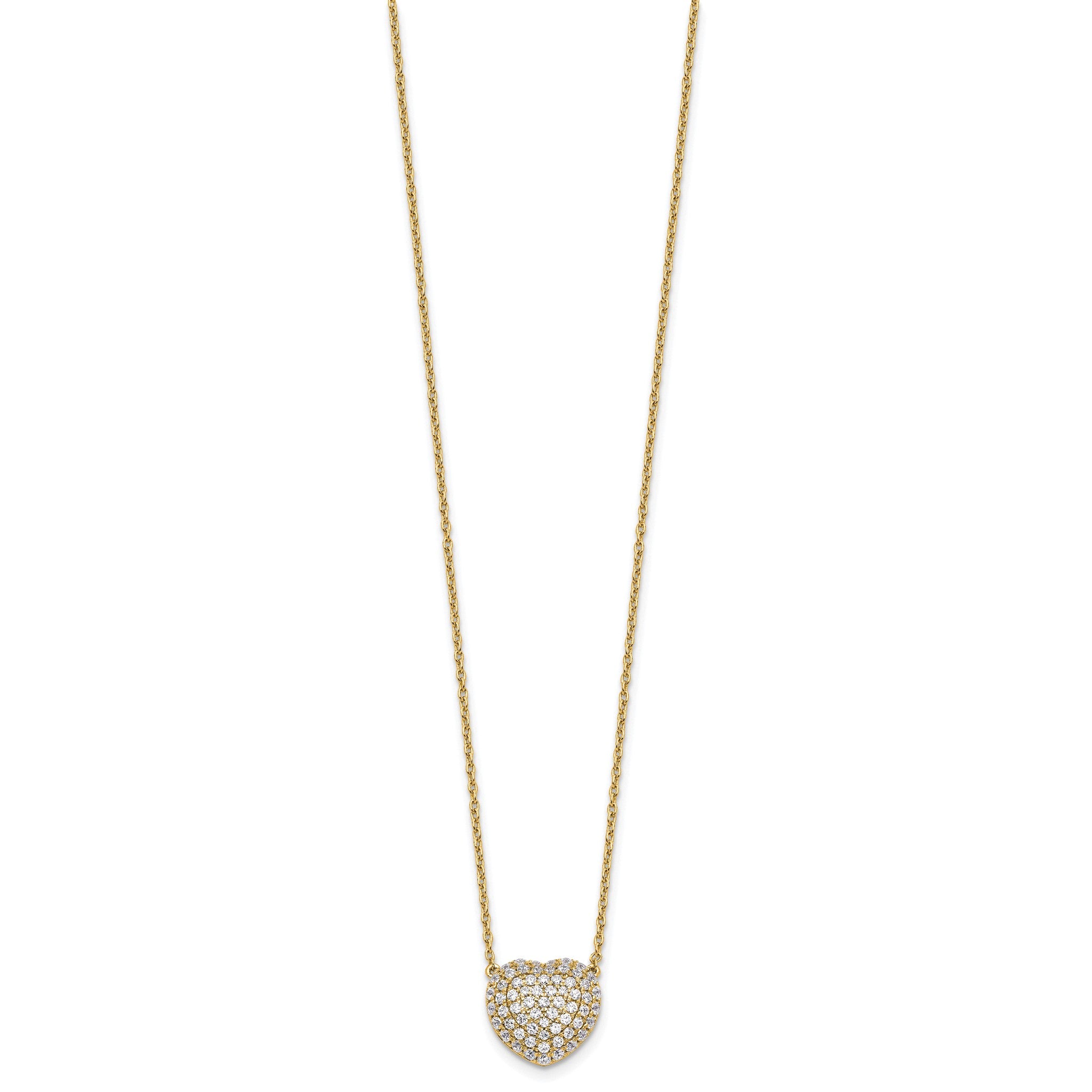 Lab-Grown Diamond Heart Necklace in 14K Yellow Gold (3/4 ct. tw.), 18 Inch Secondary image