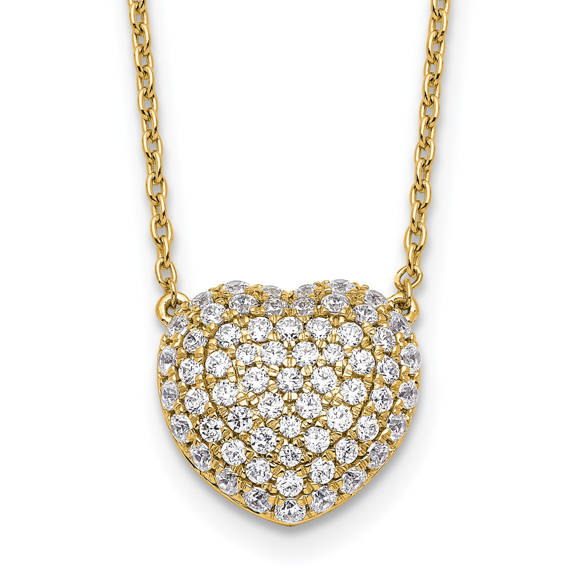 Lab-Grown Diamond Heart Necklace in 14K Yellow Gold (3/4 ct. tw.), 18 Inch - Sophia Jewelers Main image