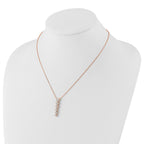 Lab-Grown Diamond Hearts Necklace in 14K Rose Gold, 2.8mm (1 ct. tw.), 18 Inch - Sophia Jewelers