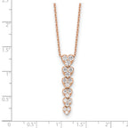Lab-Grown Diamond Hearts Necklace in 14K Rose Gold, 2.8mm (1 ct. tw.), 18 Inch - Sophia Jewelers