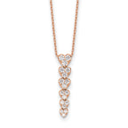 Lab-Grown Diamond Hearts Necklace in 14K Rose Gold, 2.8mm (1 ct. tw.), 18 Inch - Sophia Jewelers