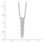 Lab-Grown Diamond Hearts Necklace in 14K White Gold, 2.8mm (1 ct. tw.), 18 Inch - Sophia Jewelers
