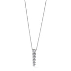 Lab-Grown Diamond Hearts Necklace in 14K White Gold, 2.8mm (1 ct. tw.), 18 Inch - Sophia Jewelers