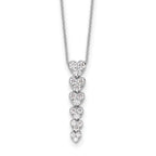 Lab-Grown Diamond Hearts Necklace in 14K White Gold, 2.8mm (1 ct. tw.), 18 Inch - Sophia Jewelers