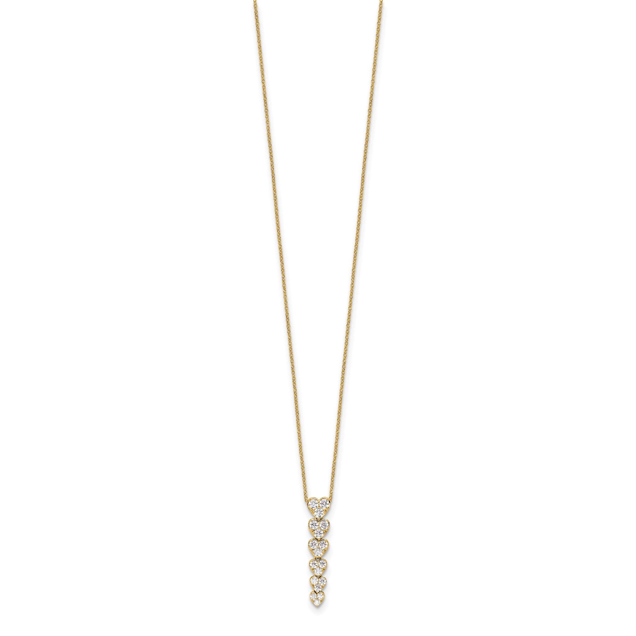 Lab-Grown Diamond Hearts Necklace in 14K Yellow Gold, 2.8mm (1 ct. tw.), 18 Inch Secondary image