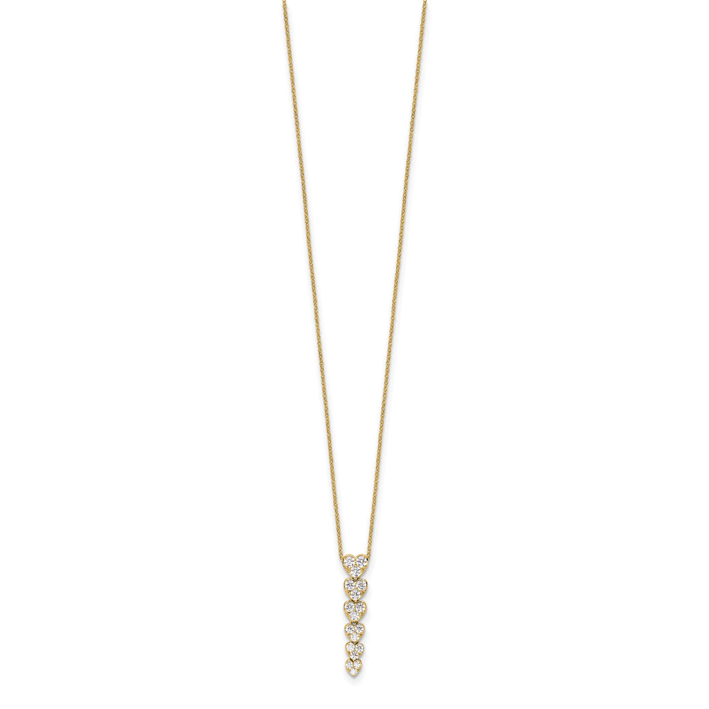 Lab-Grown Diamond Hearts Necklace in 14K Yellow Gold, 2.8mm (1 ct. tw.), 18 Inch - Sophia Jewelers