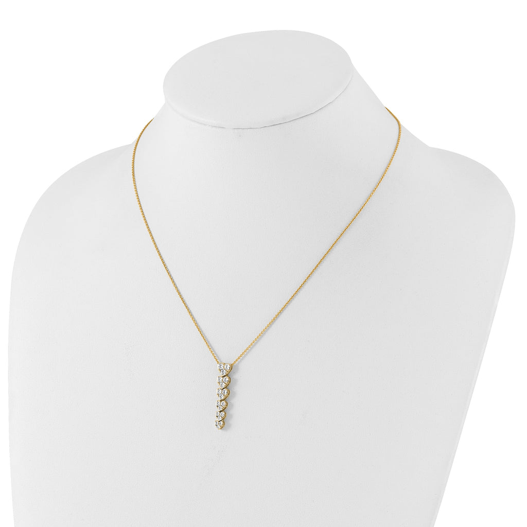 Lab-Grown Diamond Hearts Necklace in 14K Yellow Gold, 2.8mm (1 ct. tw.), 18 Inch - Sophia Jewelers