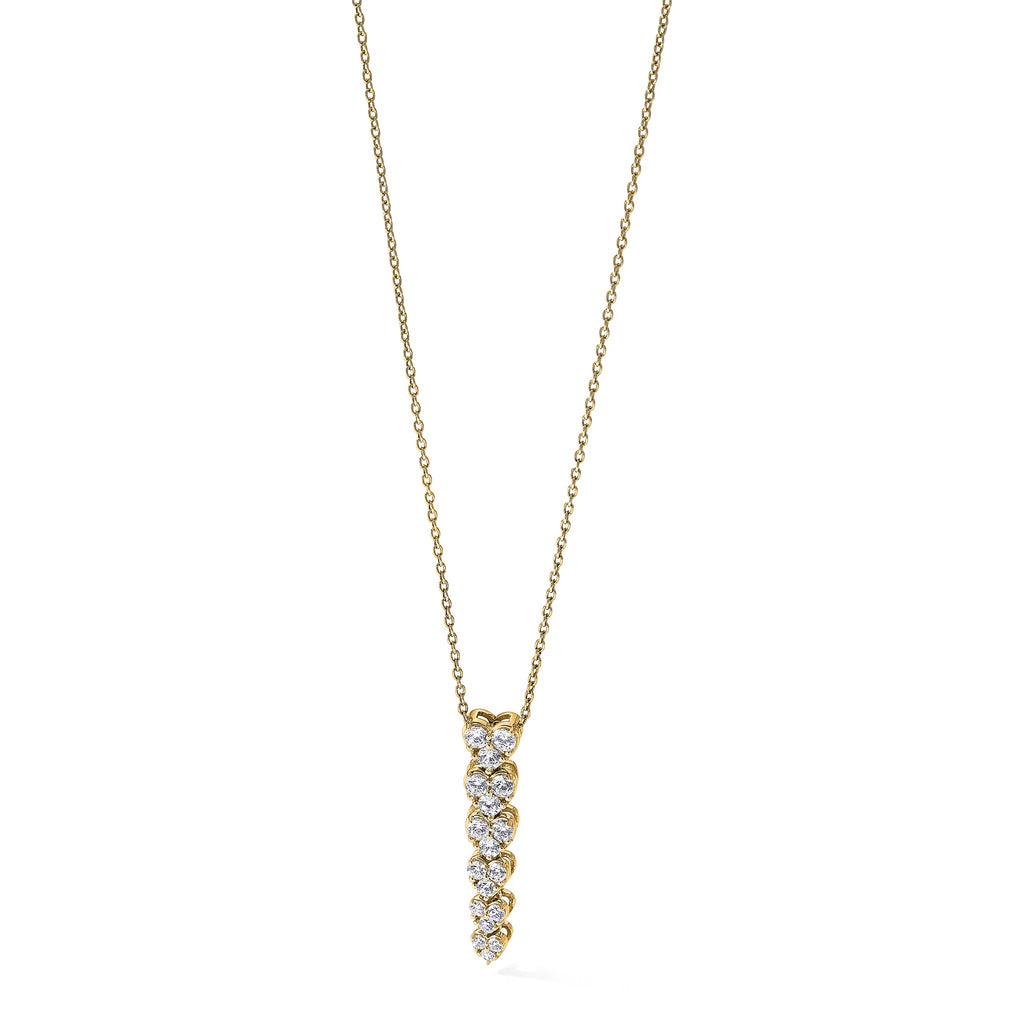 Lab-Grown Diamond Hearts Necklace in 14K Yellow Gold, 2.8mm (1 ct. tw.), 18 Inch - Sophia Jewelers