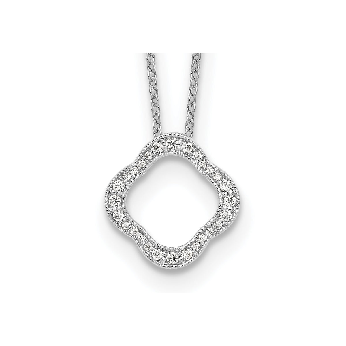 Lab-Grown Diamond Floral Necklace in 14K White Gold (1/6 ct. tw.), 18 Inch - Sophia Jewelers Main image