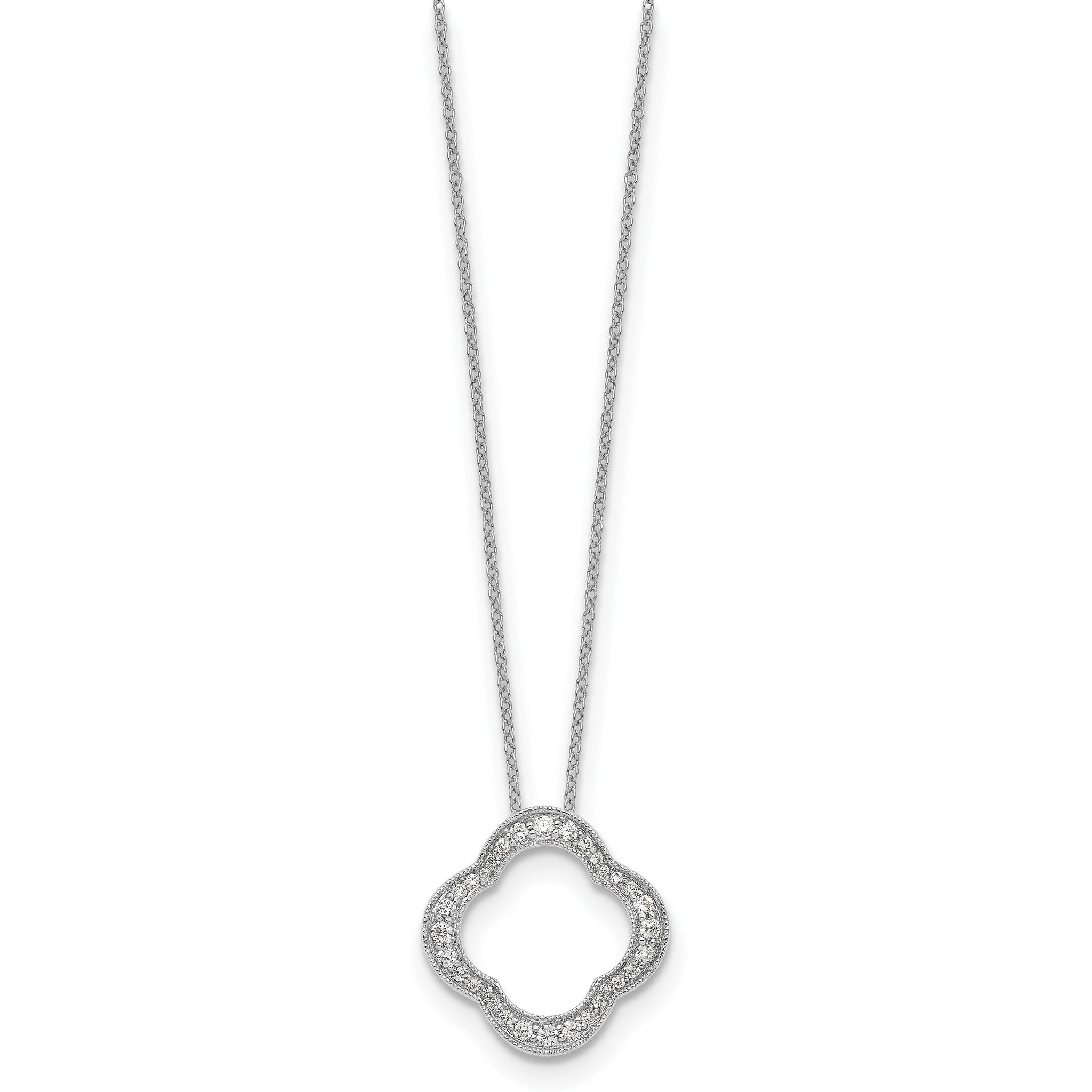 Lab-Grown Diamond Floral Necklace in 14K White Gold (3/8 ct. tw.), 18 Inch Secondary image
