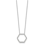 Lab-Grown Diamond Hexagon Necklace in 14K White Gold (1/4 ct. tw.), 18 Inch - Sophia Jewelers