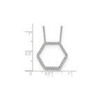 Lab-Grown Diamond Hexagon Necklace in 14K White Gold (1/4 ct. tw.), 18 Inch - Sophia Jewelers