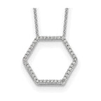 Lab-Grown Diamond Hexagon Necklace in 14K White Gold (1/4 ct. tw.), 18 Inch - Sophia Jewelers