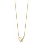 14K Polished 1/15 carat Diamond Interlocked Paperclip Links 18 inch Necklace