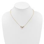 14K Polished 1/15 carat Diamond Interlocked Paperclip Links 18 inch Necklace