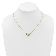 14K Polished 1/15 carat Diamond Interlocked Paperclip Links 18 inch Necklace
