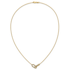 14K Polished 1/15 carat Diamond Interlocked Paperclip Links 18 inch Necklace
