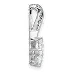 14k White Gold 7/8 carat Lab Grown Diamond VS/SI+ G+ Oval and Radiant Complete 18 inch Two Stone Pendant Necklace