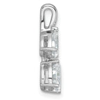 14k White Gold 7/8 carat Lab Grown Diamond VS/SI+ G+ Oval and Pear Complete 18 inch Two Stone Pendant Necklace