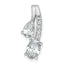 14k White Gold 7/8 carat Lab Grown Diamond VS/SI+ G+ Oval and Pear Complete 18 inch Two Stone Pendant Necklace
