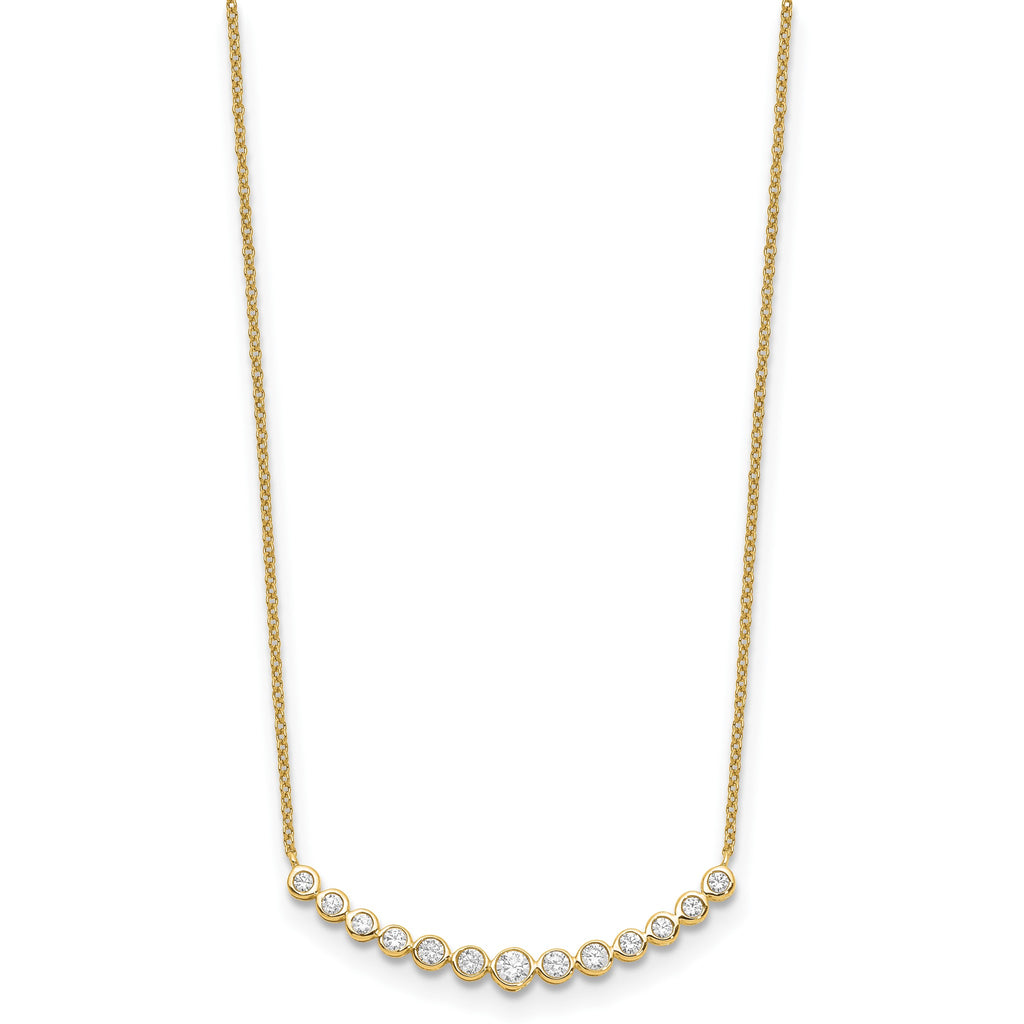 Lab-Grown Diamond Curved Bar Necklace in 14K Yellow Gold (1/2 ct. tw.), 18 Inch - Sophia Jewelers