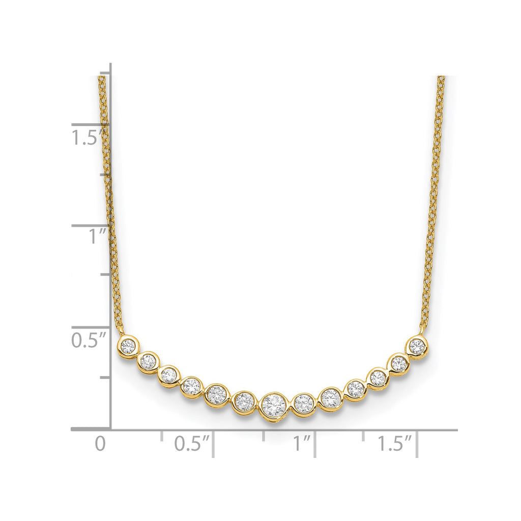 Lab-Grown Diamond Curved Bar Necklace in 14K Yellow Gold (1/2 ct. tw.), 18 Inch - Sophia Jewelers