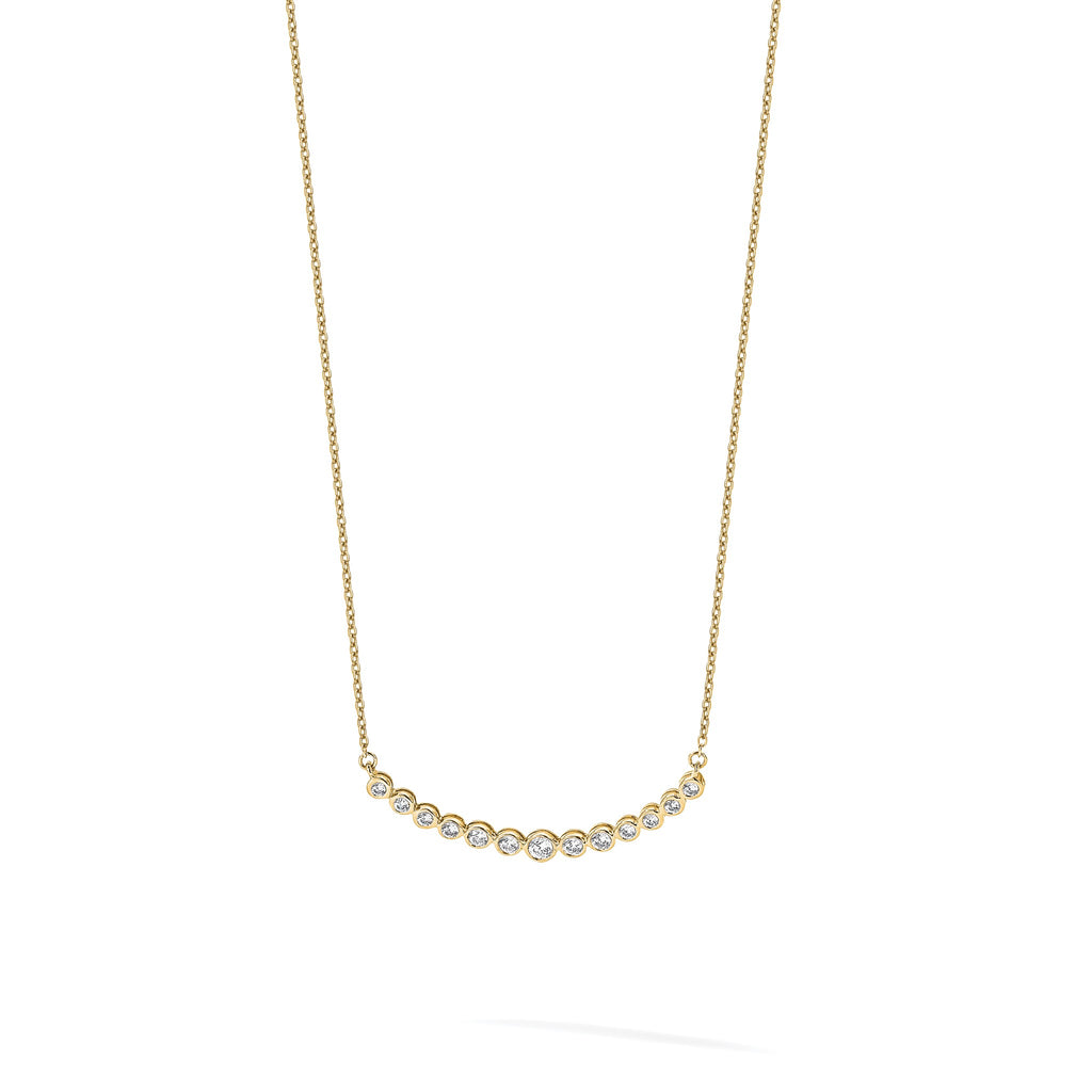 Lab-Grown Diamond Curved Bar Necklace in 14K Yellow Gold (1/2 ct. tw.), 18 Inch - Sophia Jewelers