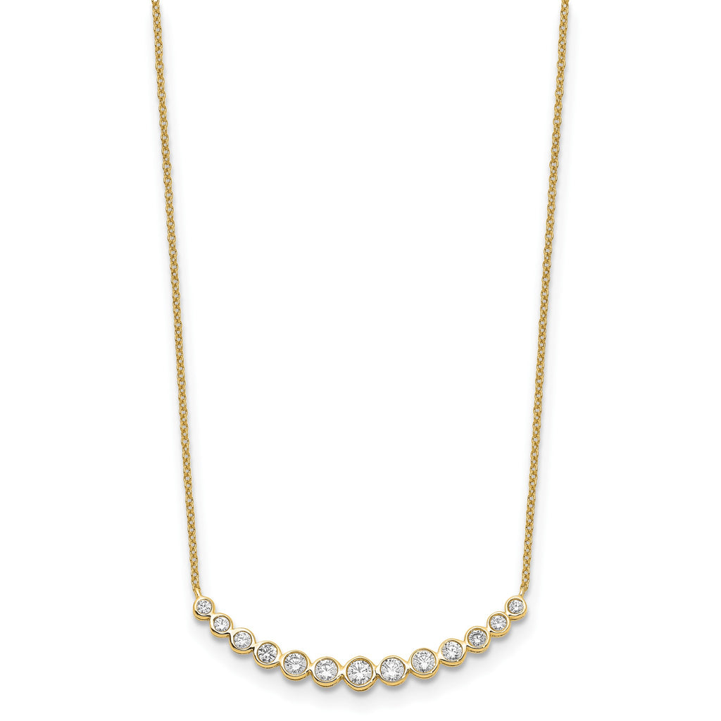 Lab-Grown Diamond Curved Bar Necklace in 14K Yellow Gold (3/4 ct. tw.), 18 Inch - Sophia Jewelers