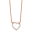 14k Rose Gold 1/5 carat Lab Grown Diamond VS/SI+ G+ Complete 18 inch Heart Necklace