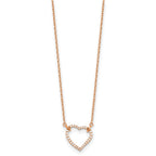 Lab-Grown Diamond Hearts Necklace in 14K Rose Gold (1/5 ct. tw.), 18 Inch - Sophia Jewelers