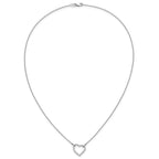 Lab-Grown Diamond Hearts Necklace in 14K White Gold (1/5 ct. tw.), 18 Inch - Sophia Jewelers