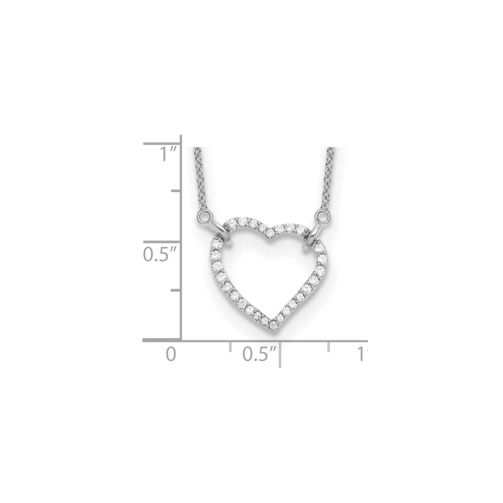 Lab-Grown Diamond Hearts Necklace in 14K White Gold (1/5 ct. tw.), 18 Inch - Sophia Jewelers