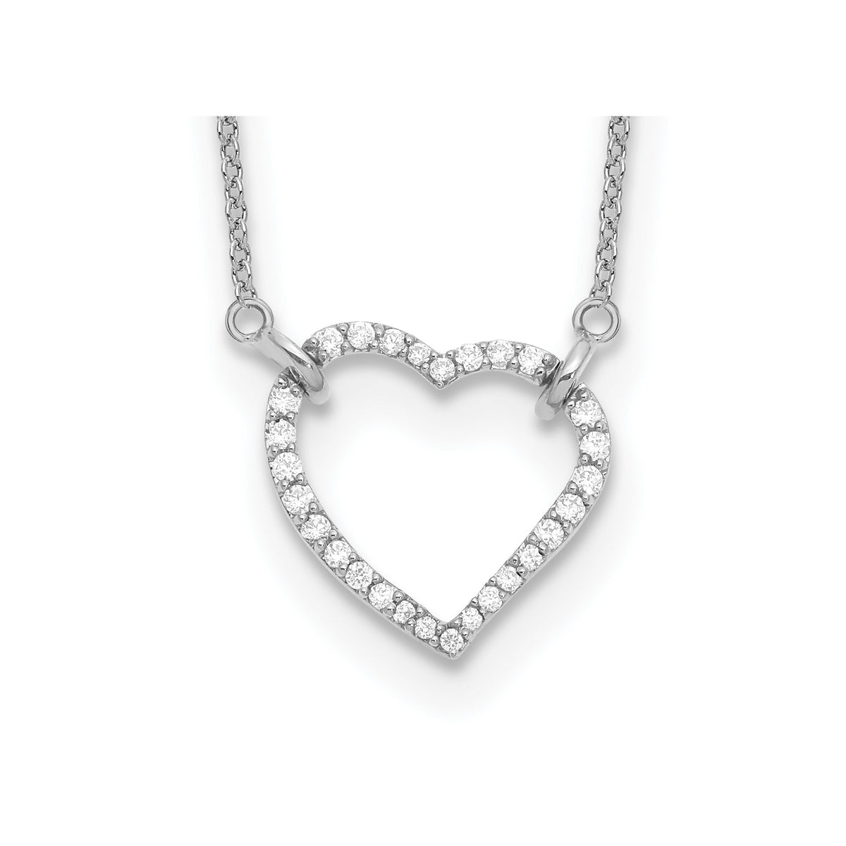 Lab-Grown Diamond Hearts Necklace in 14K White Gold (1/5 ct. tw.), 18 Inch - Sophia Jewelers Main image