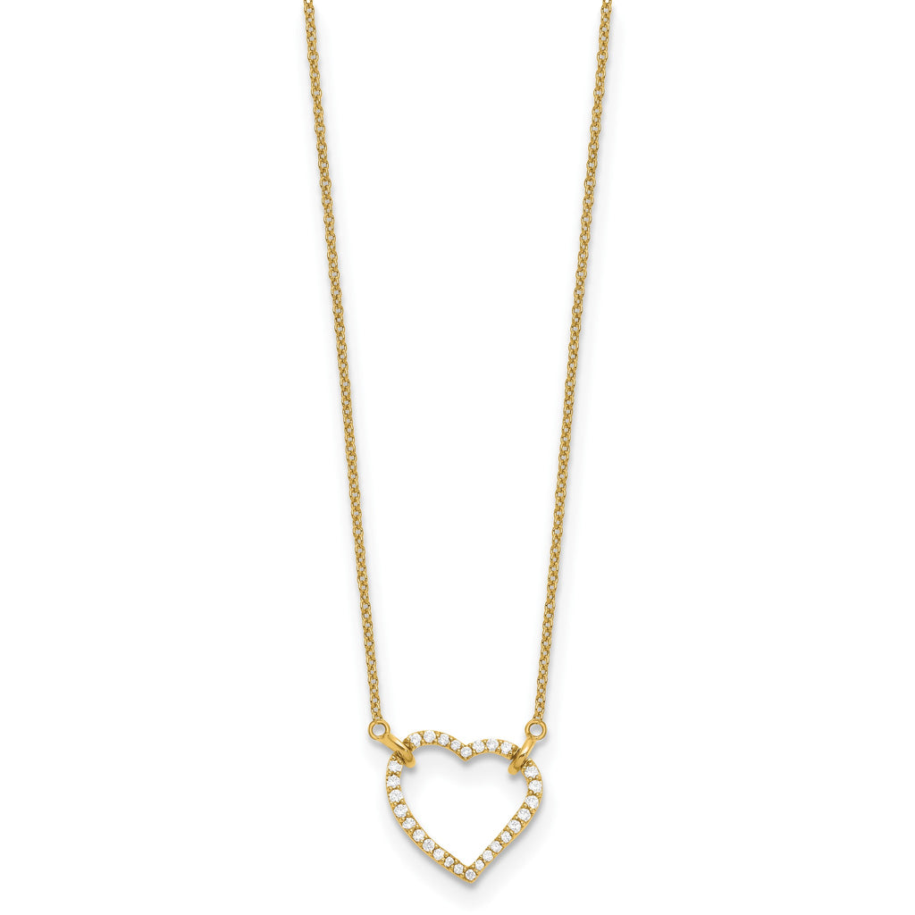 Lab-Grown Diamond Hearts Necklace in 14K Yellow Gold (1/5 ct. tw.), 18 Inch - Sophia Jewelers