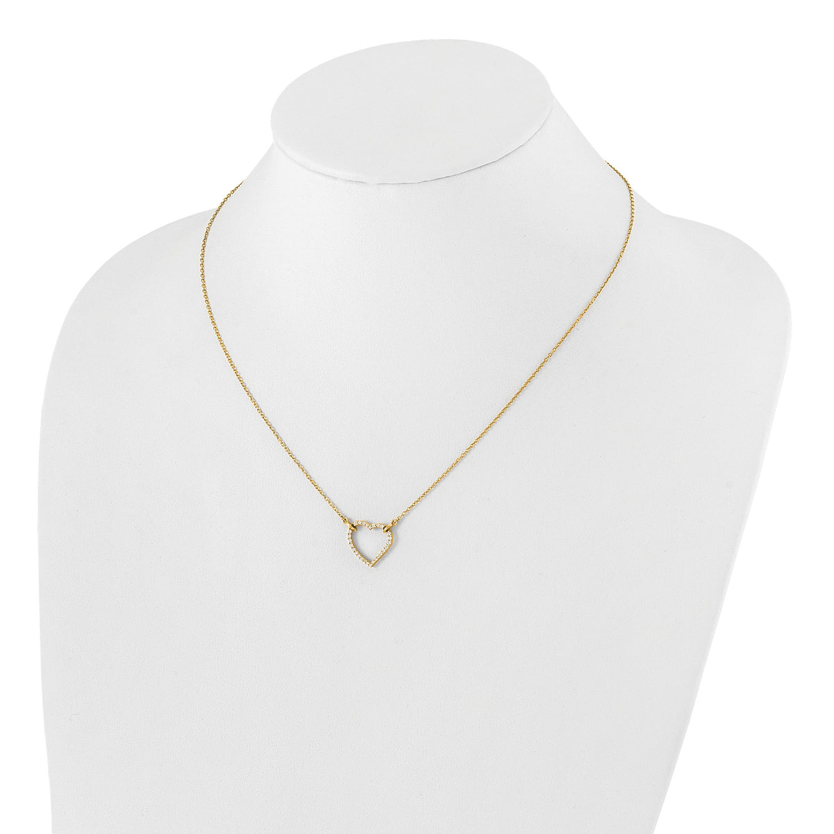 Lab-Grown Diamond Hearts Necklace in 14K Yellow Gold (1/5 ct. tw.), 18 Inch - Sophia Jewelers